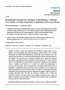 Institutional Synergies in Customary Land Markets : Selected Case Studies of Large-Scale Land Acquisitions in Ghana