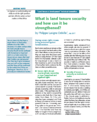 What is land tenure security and how can it be strengthened?