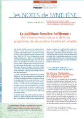 Note de synthèse n°24 : La politique foncière haïtienne : état d’avancement, enjeux et défis du programme de sécurisation foncière et cadastre