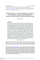 Responding to land based conflict in Ethiopia : the land rights of ethnic minorities under federalism