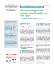 Different strategies and procedures to formalise rural land rights