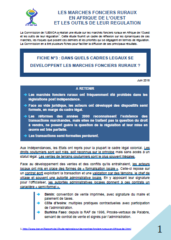 Sept fiches de synthèse sur l’Étude régionale sur les marchés fonciers ruraux en Afrique de l’Ouest