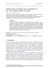 Determinants of foreign land acquisitions in low- and middle-income countries