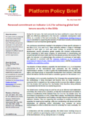 Renewed commitment on Indicator 1.4.2 for achieving global land tenure security in the SDGs