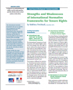 Strenghts and Weaknesses of International Frameworks for Tenure Rights