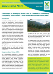 Challenges in Managing State Land in Cambodia : Adressing Competing Interests for Lands inside Protected Areas