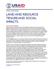 Land tenure and ressource tenure and social impacts
