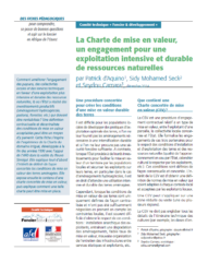 La Charte de mise en valeur, un engagement pour une exploitation intensive et durable de ressources naturelles