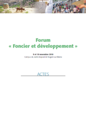 Actes du Forum « Foncier et développement »