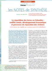 Note de synthèse n°4 : La répartition des terres en Colombie – Conflits armés, développement économique  et processus de réparation des victimes