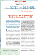 Note de synthèse n°9 : Les dynamiques foncières au Mexique depuis la réforme agraire de 1992