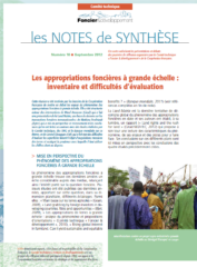 Note de synthèse n°10 : Les appropriations foncières à grande échelle – Inventaire et diffi cultés d’évaluation