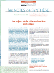 Note de synthèse n° 13 : Les enjeux de la réforme foncière au Sénégal