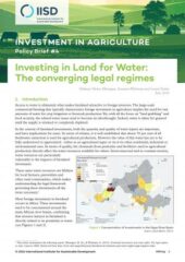 Investing in land for water : the converging legal regimes