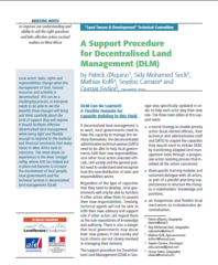 A Support Procedure for Decentralised Land Management (DLM)