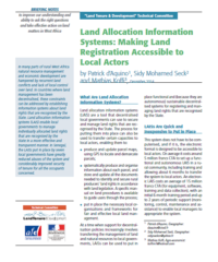 Land Allocation Information Systems : Making Land Registration Accessible to Local Actors