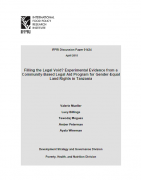 Filling the Legal Void? Experimental Evidence from a Community-Based Legal Aid Program for Gender-Equal Land Rights in Tanzania