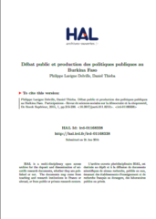 Débat public et production des politiques publiques au Burkina Faso : la politique nationale de sécurisation foncière