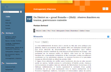 Du District au « grand Bamako » (Mali) : réserves foncières en tension, gouvernance contestée