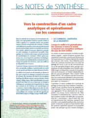 Note de synthèse n°19 : Vers la construction d’un cadre analytique et opérationnel sur communs