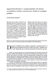 Agroextractivismo y acaparamiento de tierras en América Latina: una lectura desde la ecología política