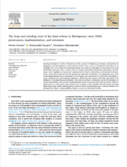 The long and winding road of the land reform in Madagascar since 2005: governance, implementation, and outcomes