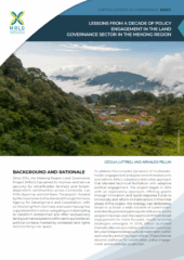 Lessons from a decade of policy engagement in the land governance sector in the Mekong Region (MRLG Capex study executive summary)