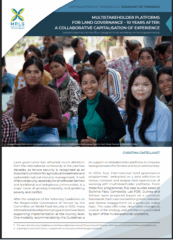Multistakeholder platforms for land governance – 10 years after: A collaborative capitalisation of experience. Summary of lessons.