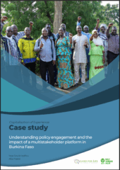 Understanding policy engagement and the impact of a multistakeholder platform in Burkina-Faso. Case study.