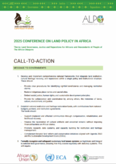 Appel à l’action – CLPA 2025 : Gouvernance foncière, justice et réparations pour les Africains et les descendants des personnes issues de la diaspora africaine
