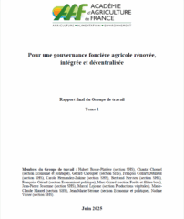 Pour une gouvernance foncière agricole rénovée, intégrée et décentralisée