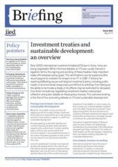 Investment treaties and sustainable development: an overview
