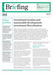 Investment treaties and sustainable development: investment liberalisation