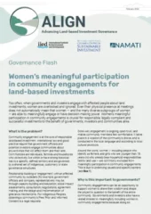 La participation significative des femmes aux initiatives communautaires pour les investissements fonciers