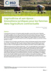 Note de synthèse : L’agricultrice et son époux : innovations juridiques pour les femmes dans l’agriculture contractuelle