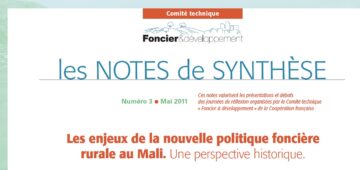 Note de synthèse n° 3 : Les enjeux de la nouvelle politique foncière rurale au Mali.