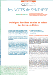 Note de synthèse n°29 : Politiques foncières et mise en valeur des terres en Algérie