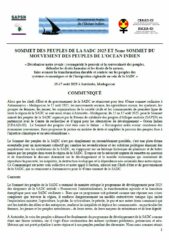 Communiqué suite au Sommet des peuples de la SADC 2025 et du 5ème Sommet du mouvement des peuples de l’Océan Indien