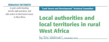 Local authorities and local territories in rural West Africa