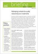 Reshaping contracts for quality natural resource investments