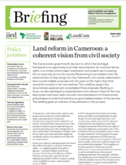 Cameroon : Land reform : a coherent vision from civil society