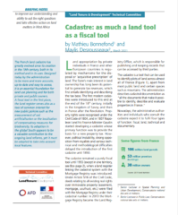 Cadastre: as much a land tool as a fiscal tool