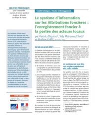 Les systèmes d’information sur les attributions foncières : l’enregistrement foncier à la portée des acteurs locaux