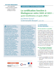 Fiche pédagogique : La certification foncière à Madagascar entre 2005 et 2021 : quels bénéficiaires et quels effets ?