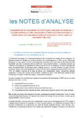 Notes d’analyse : Élaboration du document de politique foncière au Sénégal