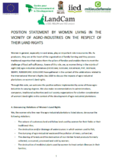 Position statement by women living in the vicinity of agro-industries on the respect of their land rights